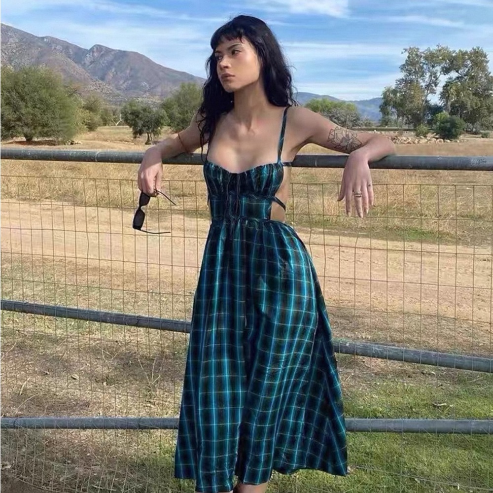 Plaid Green Dress